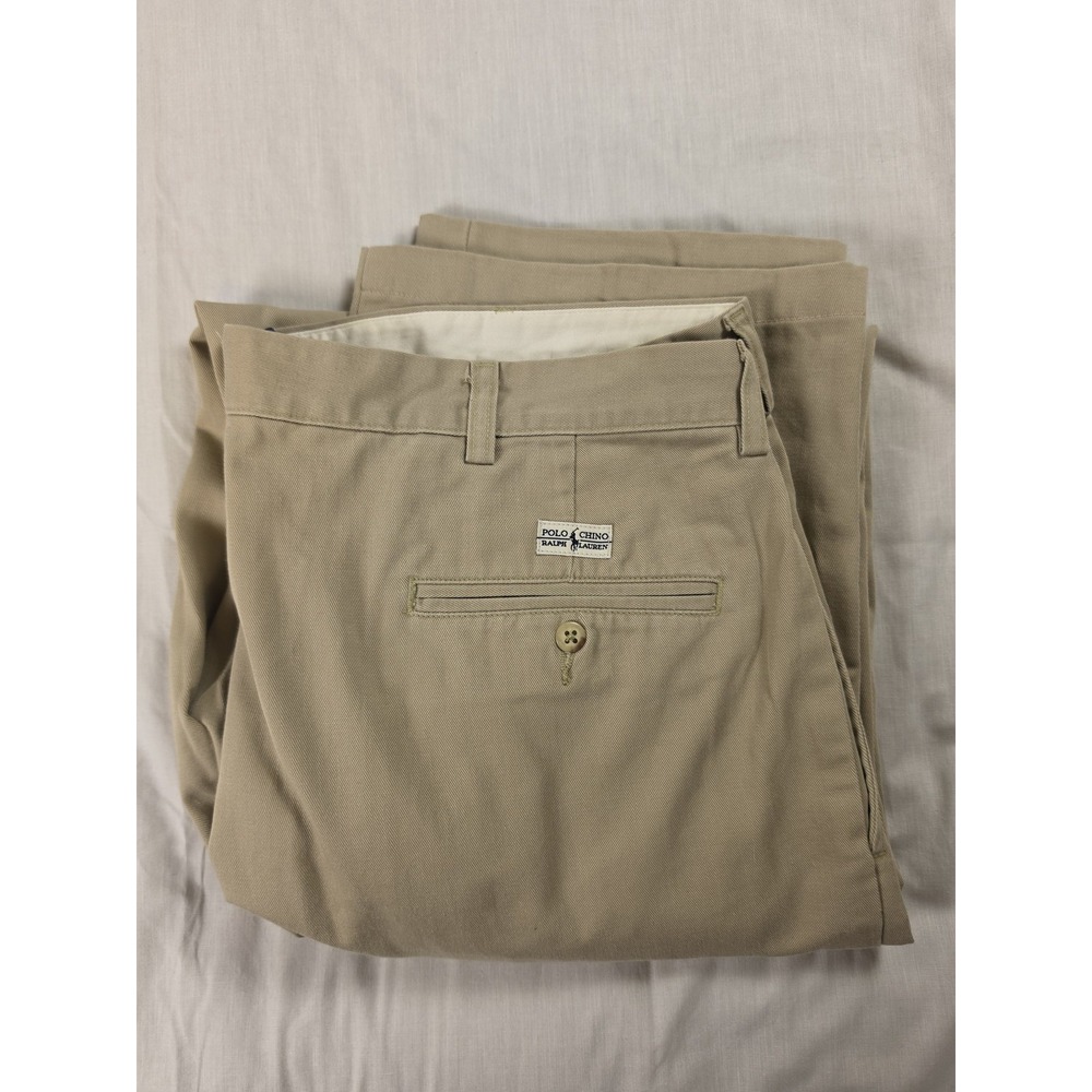 Polo Ralph Lauren Pants Mens 40x32 Beige Andrew Polo Chino Classic Fit Pleated